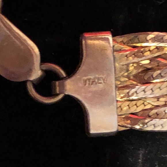 Sterling silver/ YG necklace/ bracelet set - Picture 9 of 11